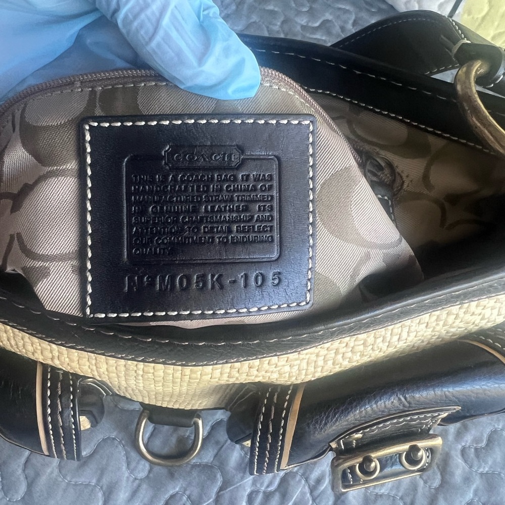 Coach legacy Leather and Straw Shoulder Bag - Picture 11 of 16